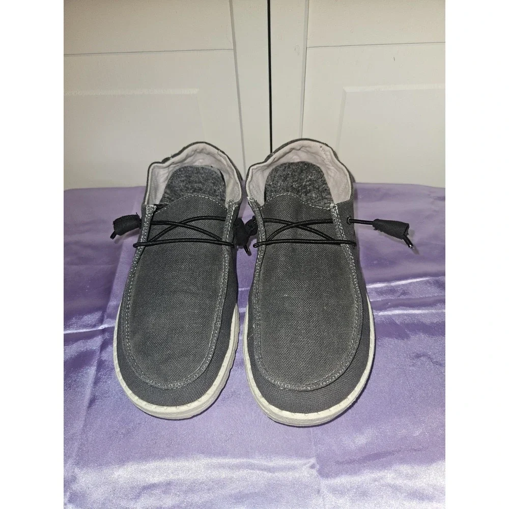 Hey‎ Dude Women's Wendy Canvas Loafers Black Odyssey Shoes Size 10